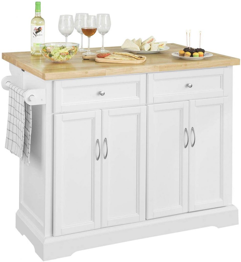 Carro de almacenaje (marca SoBuy).
En color blanco y sus dimensiones son:
L115 x P46 x H92cm,ES (Blanco)